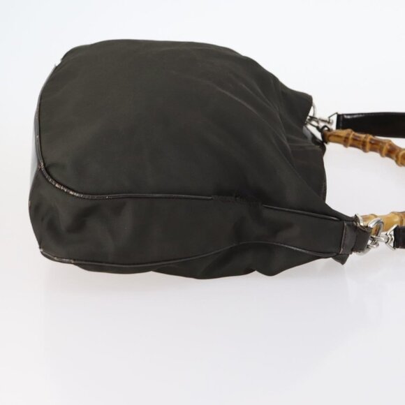 GUCCI GG Canvas Supreme Bamboo Bag Nylon PVC 3 Set Beige Black Auth - Picture 5 of 16
